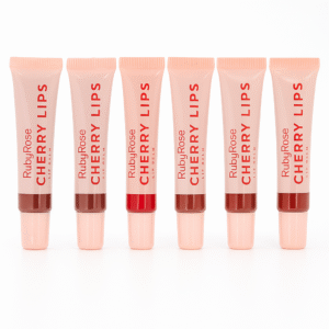 Gloss Lip Balm Cherry Lips Ruby Rose Linha Rosa Com Cor