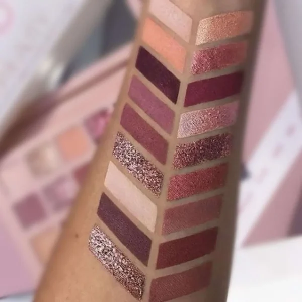 Paleta Sombra Rose New Nude 18 Cores Glitter Mate C/ Espelho - Imagem 6
