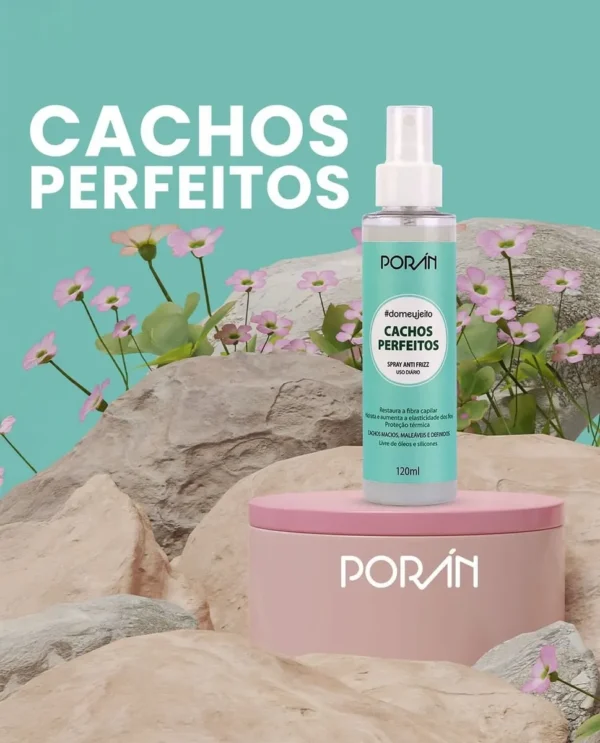 Spray Anti Frizz Uso Diário Cabelos C/ Cachos Perfeito Porán - Imagem 2