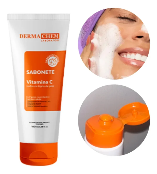 Sabonete Líquido Vitamina C & E Ions Dermachem Clareador Dia/Noite Todo Tipo de Pele