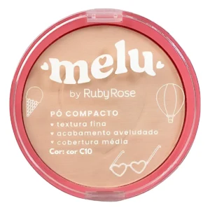 Base De Maquiagem Pó Compacto Melu Cobertura Média Aveludado