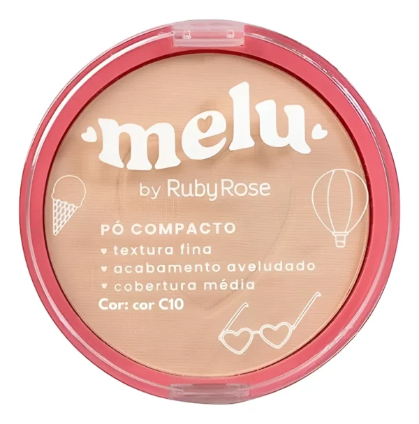 Base De Maquiagem Pó Compacto Melu Cobertura Média Aveludado