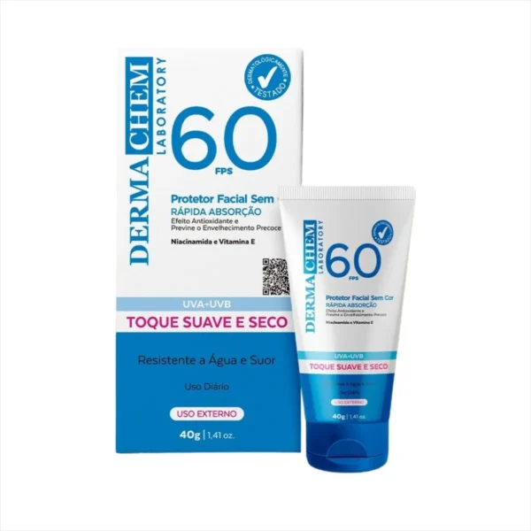 Protetor Solar Rosto Fps 60 Sem Cor 40g Dermachem - Imagem 4