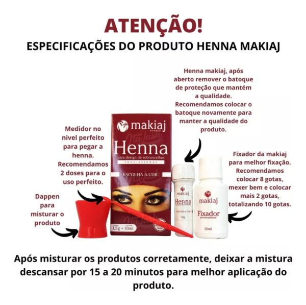 Henna Makiaj Desing De Sobrancelhas Profissional - Imagem 3