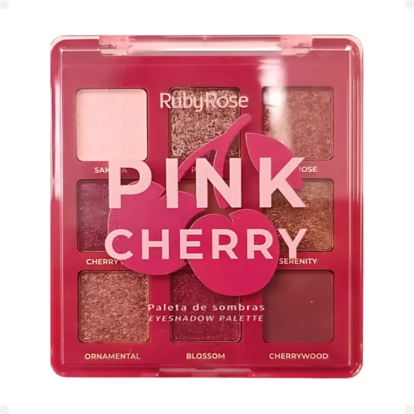 Paleta De Sombras Ruby Rose Pink Cherry 9 Cores - Imagem 2