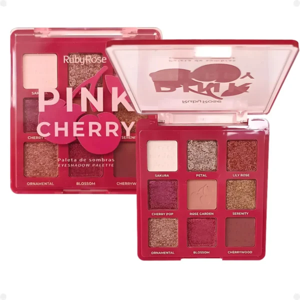 Paleta De Sombras Ruby Rose Pink Cherry 9 Cores