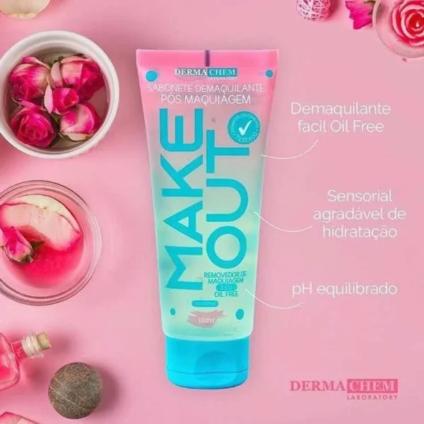 Sabonete Demaquilante Pós Maquiagem Makeout 3 Em 1 Dermachem - Imagem 5
