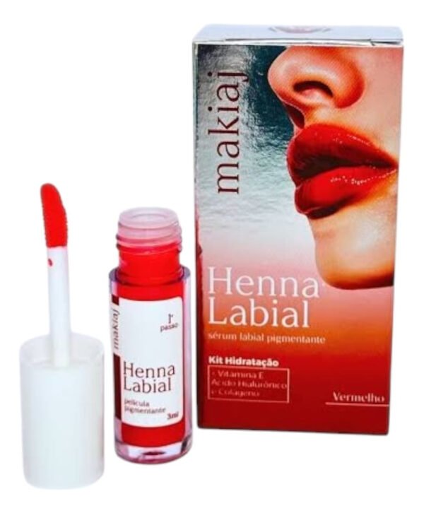 Gloss Henna Labial Makiaj - Rosa E Vermelha - Imagem 3