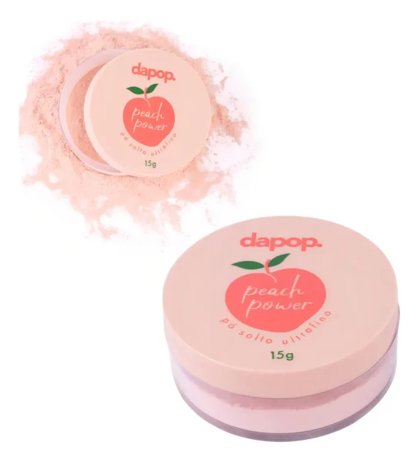 Pó Solto Finalizador Maquiagem Ultrafino Pêssego Dapop Tom do primer Translúcido