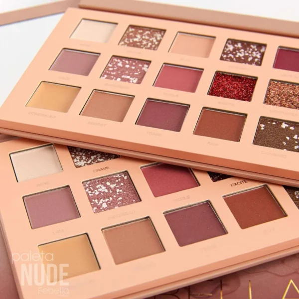 Paleta Sombra Rose New Nude 18 Cores Glitter Mate C/ Espelho - Imagem 4