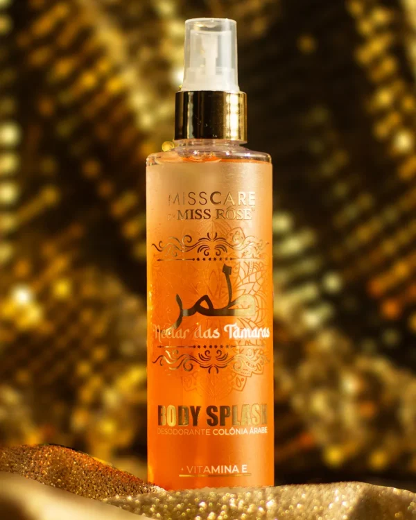 Body Splash Perfume Néctar Das Tâmaras Dourado Miss Rosê - Imagem 3