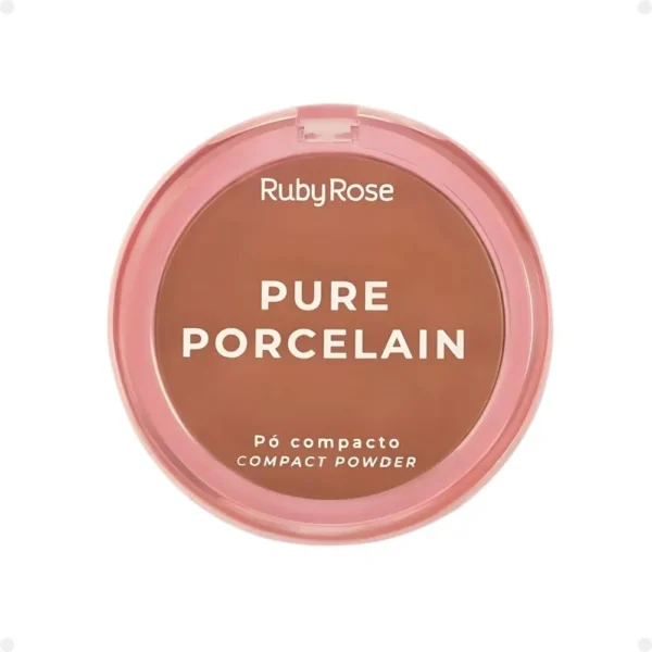 Base de maquiagem em pó Ruby Rose Linha Rosa Pó Compacto Pure Porcelain - Imagem 3