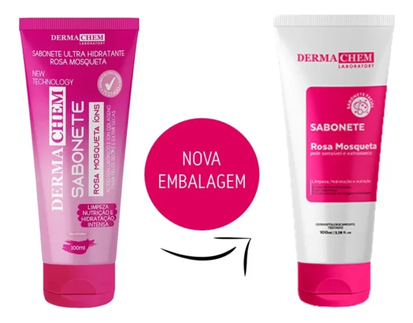 Sabonete Facial Rosa Mosqueta E Ions 100ml Dermachem - Imagem 2