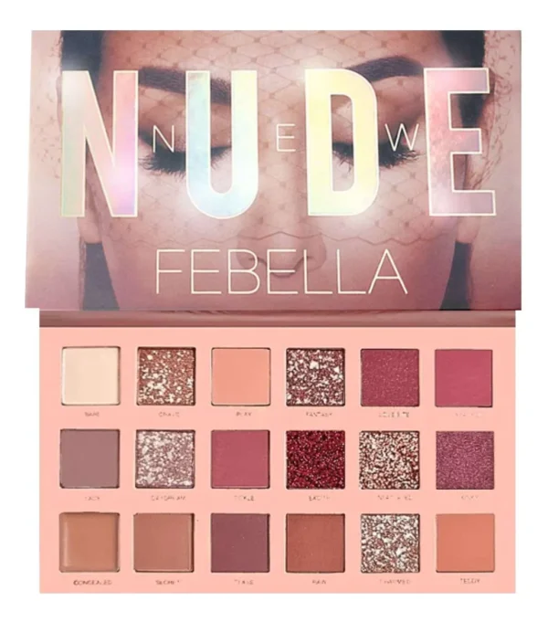 Paleta Sombra Rose New Nude 18 Cores Glitter Mate C/ Espelho - Imagem 3