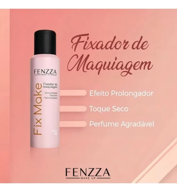 Fixador Maquiagem Longa Duração Fix Make Fenzza Toque Seco - Imagem 4