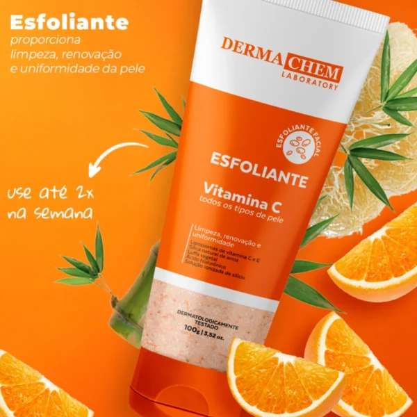Esfoliante Facial Vitamina C Dermachem Limpeza Íons 100g - Imagem 2