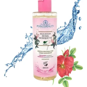 Água micelar rosa mosqueta Phállebeauty 200mL