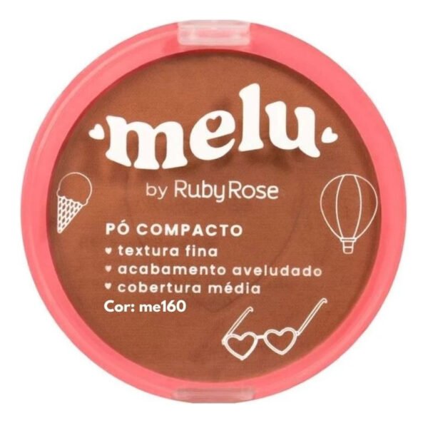 Base De Maquiagem Pó Compacto Melu Cobertura Média Aveludado - Imagem 8