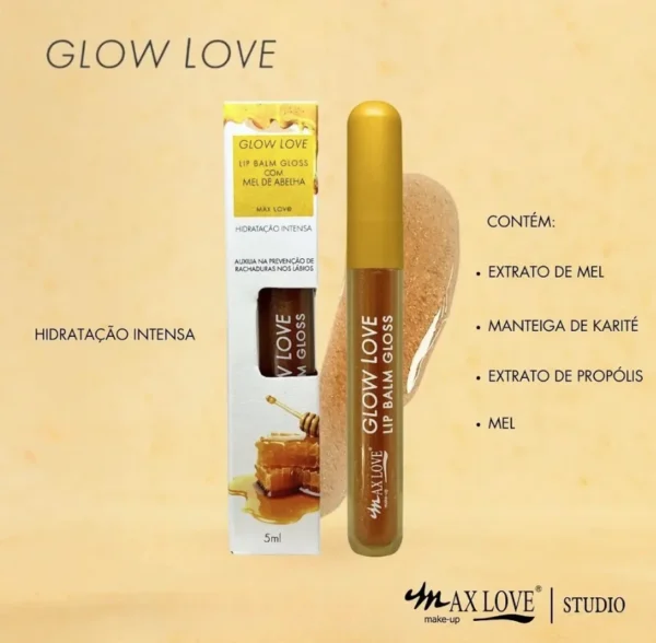 Lip Balm Gloss Sabor Mel Glow Love Max Love - Imagem 2