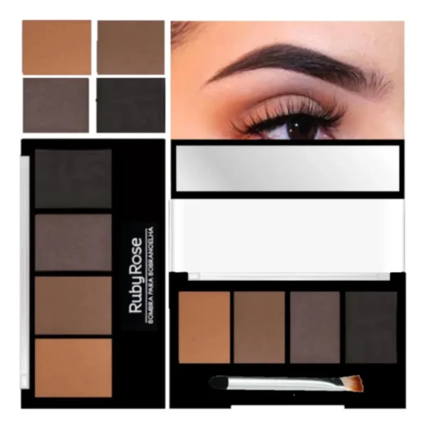 Trio Paleta De Sombras Para Sobrancelha Ruby Rose - Imagem 5