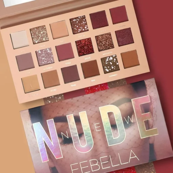 Paleta Sombra Rose New Nude 18 Cores Glitter Mate C/ Espelho - Imagem 7