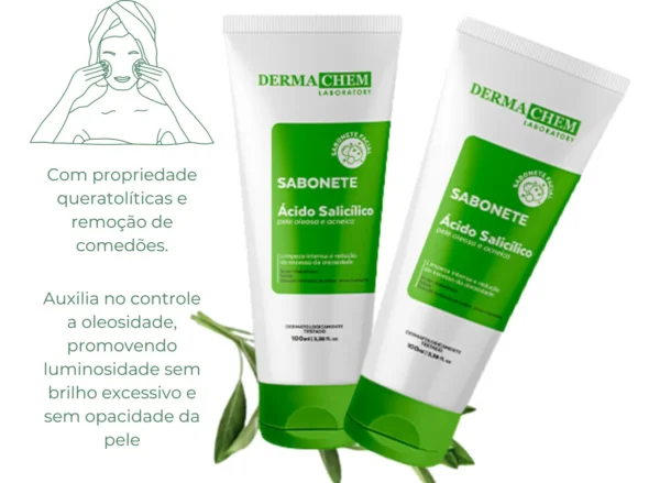 Sabonete Dermachem Ácido Salicílico E Ions 100ml Momento de aplicação Dia Noite Tipo de pele Oleosa - Imagem 3