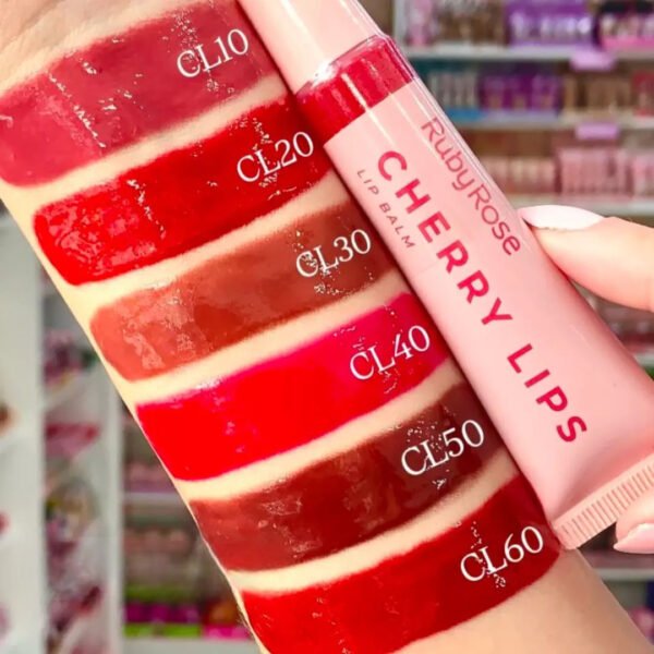 Gloss Lip Balm Cherry Lips Ruby Rose Linha Rosa Com Cor - Imagem 9