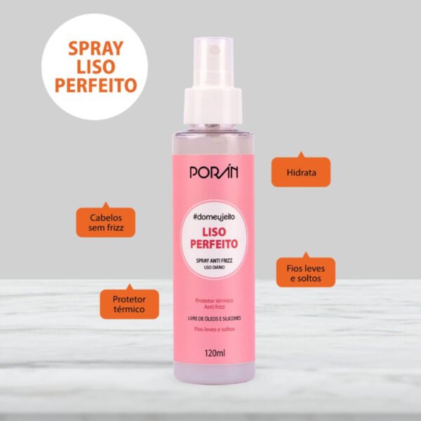 Spray Anti Frizz Uso Diário LISO PERFEITO Porán - Imagem 2