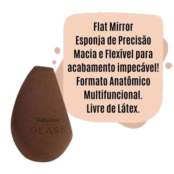 Esponja De Maquiagem Anatômica De Precisão Flat Mirror Glass - Ruby Rose - Imagem 4