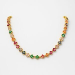 Colar + Brinco De Florzinha Em Zircônio Folheado A Ouro Em 18K